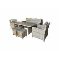 Zestaw mebli polirattanowych Comfort Living (stolik + sofa + 2 fotele + 2 pufy)