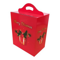 Małe pudełko świąteczne "Czerwony Prezent", pudełko czerwone ze świątecznym nadrukiem