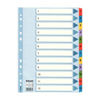 Przekładki kartonowe Mylar  A4 Esselte, biały 1-12