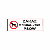 KORFED Tabliczka mała plastikowa ZAKAZ WYPROWADZANIA PSÓW x 1 szt.