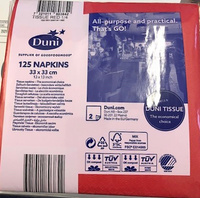 Duni Serwetki 2 warstwowe 33x33 cm Czerwony 125 szt