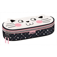 Bambino piórnik saszetka usztywniona z wewnętrzną klapką Cat