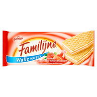 Familijne Wafle o smaku truskawkowo-śmietankowym 180 g