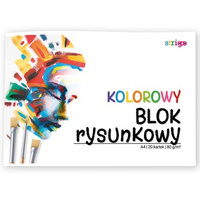 STRIGO blok rysunkowy A4 20 kartek kolorowy barwiony w masie 80g