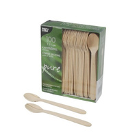 Papstar Łyżeczki do kawy z drewna, "pure", 11 cm, 100 szt