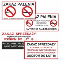 KORFED Tabliczka duża plastikowa ZAKAZ PALENIA MIX x 20 szt.