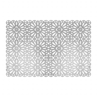 Mata stołowa pvc/ps 30x45cm prostokątna srebrna