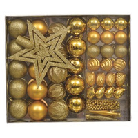 Jumi Zestaw dekoracji plastikowych bombki, korale, gwiazda,  50 sztuk