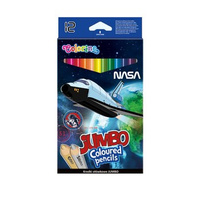 Kredki ołówkowe okrągłe Jumbo 12 kolorów Colorino Nasa