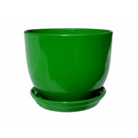 Doniczka CLASSIC 19,5 z podstawkiem zielona