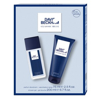 David Beckham Classic Blue zestaw prezentowy dla mężczyzn , dezodorant w naturalnym sprayu 75ml + żel pod prysznic 200ml