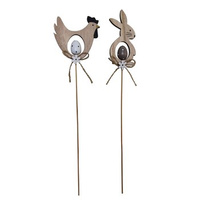 Drewniana dekoracja wielkanocna na piku