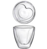 Komplet 2 szklanek termicznych z podwójną ścianką serce 150 ml MIA Ambition