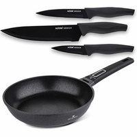 Patelnia 28cm Valdinox Strong + komplet 3 noży kuchennych Valdinox Initio