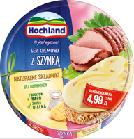 Hochland Ser kremowy z szynką w trójkącikach 180 g