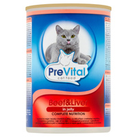 PreVital Karma dla kotów z wołowiną i wątróbką 415 g