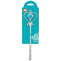 Różdżka Srebrna z niebieskimi kamieniami, 32 cm