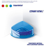 Miska plastikowa, narożna dla średnich i dużych psów; duża 24,5x19x9,5 cm, pojemność 0,82 l