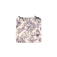 Poduszka zewnętrzna na krzesło ptaki i kwiaty szary 40x40 cm Anna's Collection