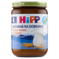 HiPP BIO Przysmak na Dobranoc Kaszka manna zmlekiem po 4 miesiącu 190g