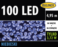 Lampki 100 LED niebieski z zasilaczem, 4,95M dekoracji, na zewnątrz i do wnętrz