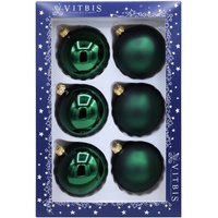 Vitbis Bombka szklana gładka zielona 80mm 6szt.