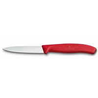 Nóż do jarzyn, ostrze gładkie 8 cm, czerwony Victorinox