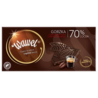 Wawel Czekolada gorzka z drobinkami kawy i ziarna kakaowego 70% cocoa 100 g