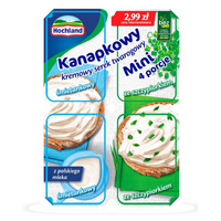Hochland Kanapkowy mini serek twarogowy śmietankowy i ze szczypiorkiem 120 g (4 x 30 g)