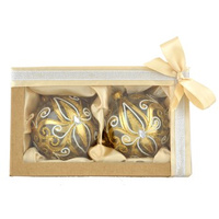 Bombka szklana dekor bogaty 100mm/2 sztuki,prezentowe