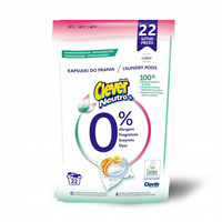 Biodegradowalne neutralne kapsułki 3 komory clever neutro + color doypack 22 szt