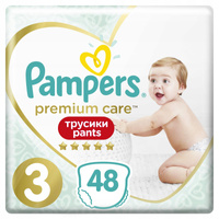 Pampers Premium Care Pieluchomajtki, Rozmiar 3, 48 Sztuk, 6kg-11kg