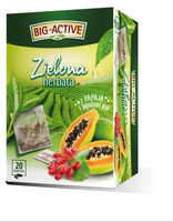 Big-Active Zielona herbata z papają i jagodami goji 34 g (20 x 1,7 g)