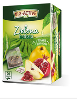 Big-Active Zielona herbata z pigwą i granatem 34 g (20 x 1,7 g)