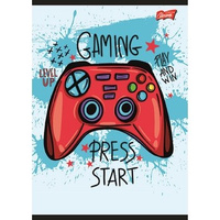 Unipap zeszyt okładka laminowana A5, 16 kartek, linia dwukolorowa GAMEPAD