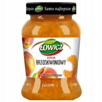 Łowicz Dżem brzoskwiniowy o obniżonej zawartości cukrów 450 g