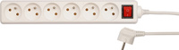 Przedłużacz elektryczny /biały/ 6gniazd z uziemieniem z wyłącznikiem 3m