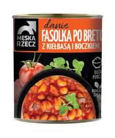 Fasolka po bretońsku z kiełbasą i boczkiem 830g Męska Rzecz