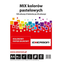 Papier ksero A4 mix kolorów pastelowych XEM1000N, opak.=100arkuszy (5kolorów X 20arkuszy)