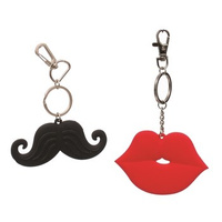 Breloki do kluczy w kształcie ust i wąsów