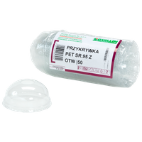 Guillin Polska Przykrywki PET wypukłe z otworem na słonke do kubków 95 mm - 50szt