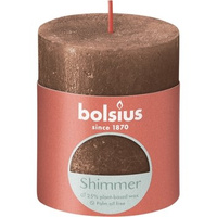 Bolsius Świeca pieńkowa rustic Shimmer 80/68 Miedziany