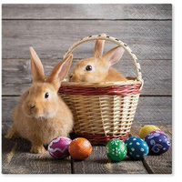 Serwetki Tete a Tete Easter on Wood 3-warstwowe 33x33cm składane 1/4 20szt w paczce