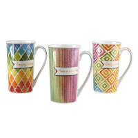 Kubek stożek 420ml dekoracja Tęcza