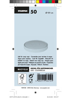 Papstar Pokrywki do kubków na zupę z papieru, "To Go", okrągłe, średnica 9,9 cm, biały, 50szt.