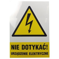 Znak nie dotykać urządzenie elektryczne