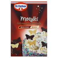 Dr. Oetker Motylki Dekoracje z czekolady mlecznej i białej 28 g (12 sztuk)