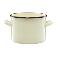 Garnek emaliowany kremowy 16 cm Emalia Olkusz