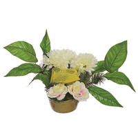 JUMI Kompozycja w donicy - 3 chryzantemy + 2 róże