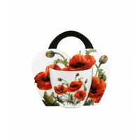 Kubek porcelanowy 460 ml w "koszyczku" CLASSIC POPPIES
